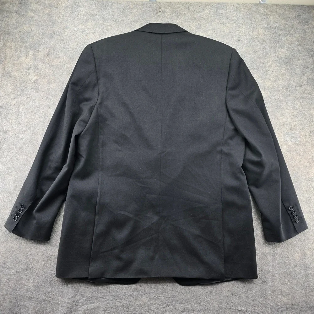 Canali Blazer Jacket Mens (US) 44R Black 100% Virgin Wool 2-Button Made in Italy